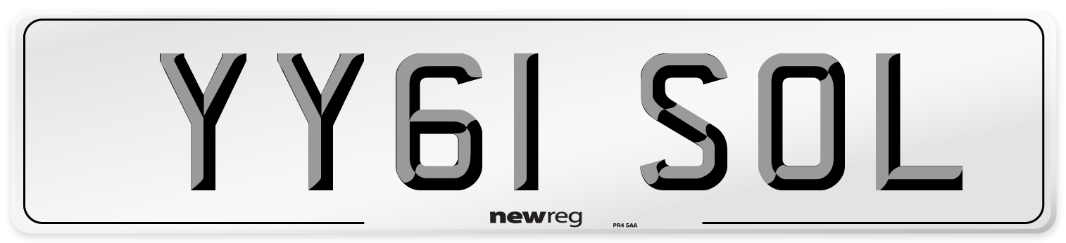 YY61 SOL Number Plate from New Reg